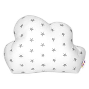 Baby Nellys Mráček - dekorační polštářek - Mini hvězdičky šedé v bílé