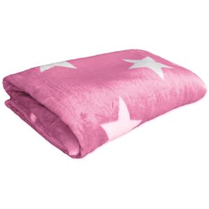 Homeville deka mikroplyš 150x200 cm hvězdičky růžová