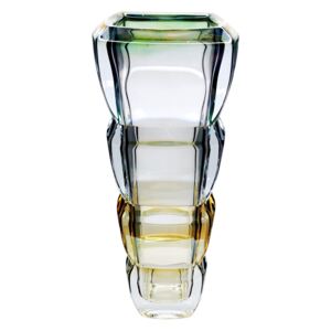 Crystalite Bohemia váza Segment barevná 34 cm - Zelená