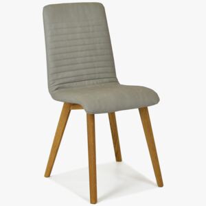 Židle Lara - Arosa , Ecru imitace kůže šedá