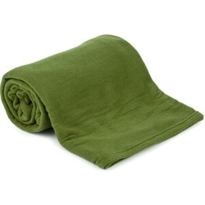 Jahu fleecová deka 150x200 cm uni zelená khaki