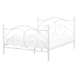 Kovová postel 140 x 200 cm bílá DINARD