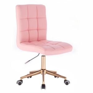 Židle TOLEDO na zlaté podstavě s kolečky - růžová
