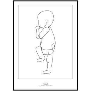 Plakát Vaše miminko v životní velikosti 50 x 70 cm Barva pozadí: Bílá, Ležící na: Pravé straně, Počet vyobrazených miminek: Jedno miminko, Varianta: Jedním tahem