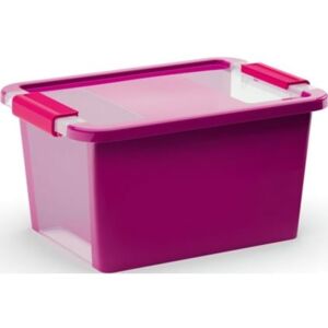 Plastový úložný box KIS Bi Box S s víkem 11l, růžovofialový
