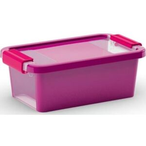 Plastový úložný box KIS Bi Box XS s víkem 3l, růžovofialový