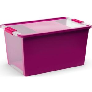 Plastový úložný box KIS Bi Box L s víkem 40l, růžovofialový