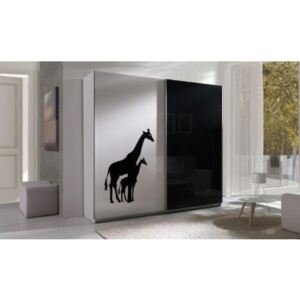 Šatní skříň s posuvnými dveřmi a obrázkem Tento žirafa