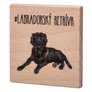 ČistéDřevo Dřevěný podtácek - Labradorský retrívr