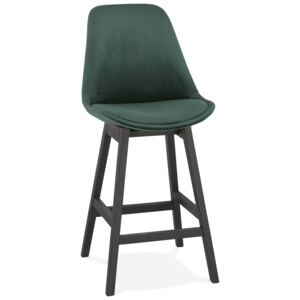 Marivo Line Sametová barová židle Pinro Mini zelená/černá