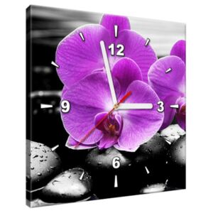 Tištěný obraz s hodinami Fialová orchidej ZP1379A_1AI