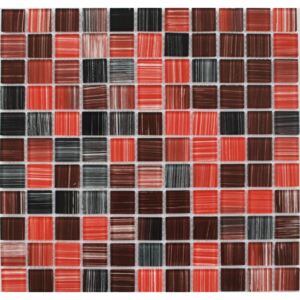 Maxwhite JSM-CH001 Mozaika skleněná, červená, hnědá, černá 29,7x29,7 cm