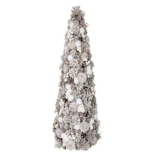 Bílý vánoční stromek se šiškami - 23*23*71cm