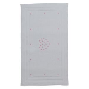 Koupelnová předložka MICRO LOVE - Bílá / růžové srdíčka, Soft Cotton
