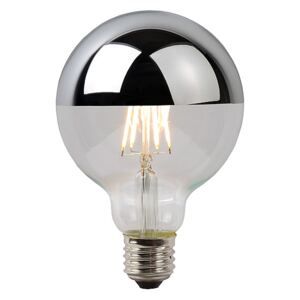 Diolamp LED retro žárovka GLOBE G125 6W Filament stříbrný vrchlík