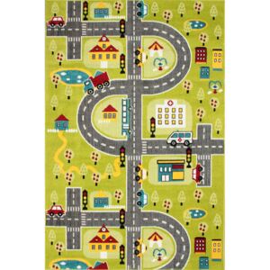 Dětský kusový koberec Hlavní cesta zelený, Velikosti 120x170cm