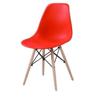 Moderní jídelní židle v ergonomickém tvaru v červené barvě KN002