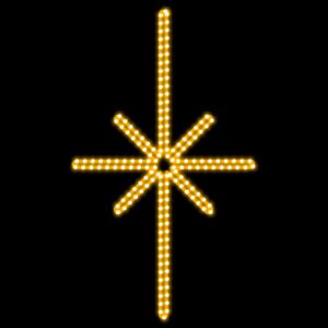 DecoLED LED světelný motiv hvězda Polaris, 40x30cm, teple bílá