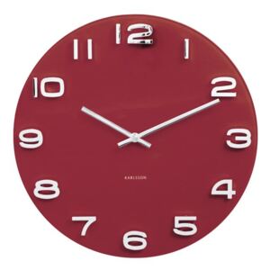 KARLSSON Nástěnné hodiny Vintage kulaté červené