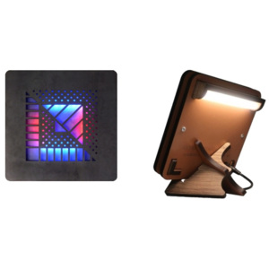 Přenosné svítidlo Cube 2D D-22VO Typ a rozměr: stolní lampa 17x17cm, Barva dekoračního světla: červená + modrá