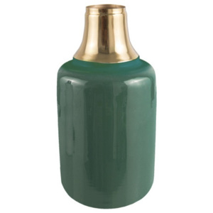Zelená váza s detailem ve zlaté barvě PT LIVING Shine, výška 28 cm