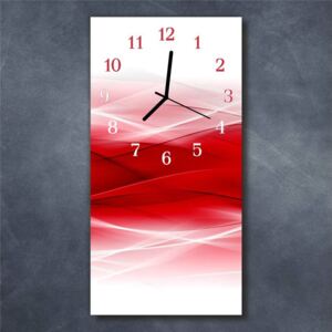 E-shop24, 60x30 cm, Hnn84788132 Nástěnné hodiny obrazové na skle - Abstrakt červený I