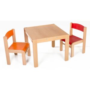 Hajdalánek Dětský stolek LUCAS + židličky LUCA (červená, oranžová) LUCASLUCAORCE