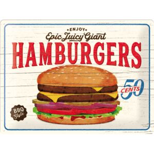 Nostalgic Art Plechová cedule: Epic Juicy Giant Hamburgers - 30x40 cm