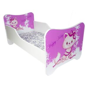 Dětská postel s obrázkem 160x80 - Happy Kitty (Dětská postel Afrika 160x80 bez úložného prostoru)