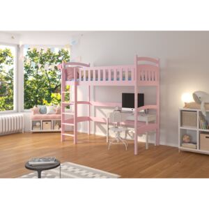 Dětská vyvýšená postel Alfie 80x180 cm Světle růžová