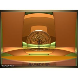Moderní obraz stromu v baňce - hnědá (F004004F7050)