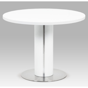 Artium Jídelní stůl, bílá MDF mat, broušený nerez - HT-650 WT