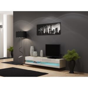 Televizní stolek VIGO NEW 180 bílý/dub sonoma (Moderní závěsný televizní)