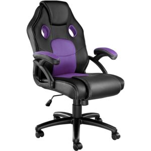 Tectake 403460 kancelářská židle ve sportovním stylu mike - černá/fialová