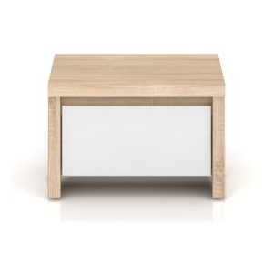 Noční stolek v kombinaci dub sonoma/bílý lesk KOM1S W019