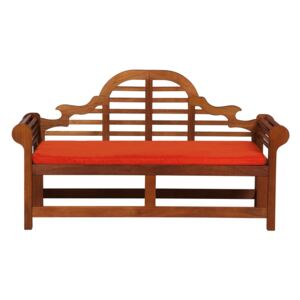 Zahradní lavice dřevěná 180 cm červený polštář TOSCANA Marlboro