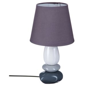 Stojací lampa se stínítkem na keramickém podstavci, moderní stolní lampa v odstínech šedé