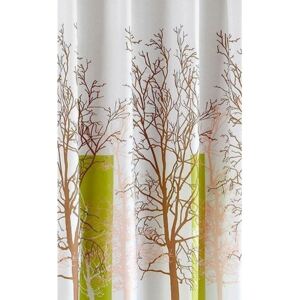 Aqualine Sprchový závěs 180x180cm, polyester, bílá/zelená, strom