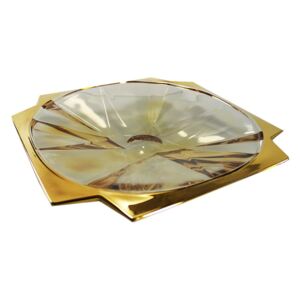Metropolitan talíř amber se zlatem 33 cm