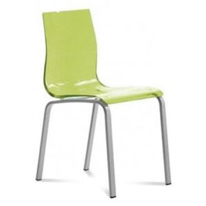 Jídelní židle Gel-R AS SVE podnož hliníková lak sedák zelený plast