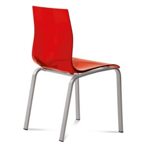 Jídelní židle Gel-R AS SRO podnož hliníkový lak, sedák červený plast