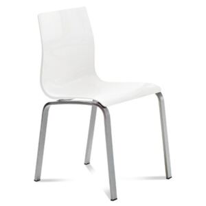 Jídelní židle Gel-R AS SBI podnož hliníkový lak, sedák bílý plast
