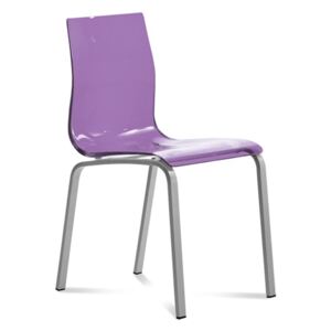 Jídelní židle Gel-R C SVI podnož chromovaná sedák fialový plast