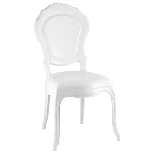 Plastová jídelní židle Passato z polykarbonátu plná bílá lesklá