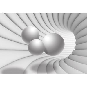 Postershop Fototapeta: 3D tunel (bílý) - 184x254 cm