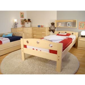 Dřevěná dětská postel z masivu FIJA B 90x200, dětské jednolůžko masiv ROALHOLZ