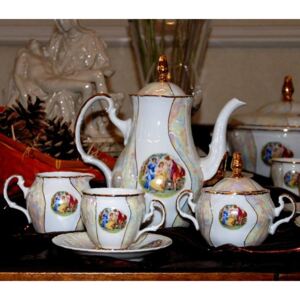 Thun 1794 Tři Grácie: Kávová souprava pro 6 osob, Thun 1794, karlovarský porcelán, BERNADOTTE