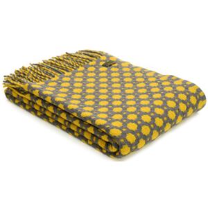 Tweedmill VLNĚNÁ DEKA CROSSROADS, Solid Grey & Yellow ROZMĚRY: 150x183 cm