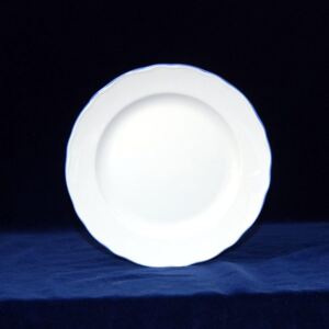 Český porcelán a.s. Talíř dezertní 19 cm, bílý porcelán s modrou linkou, Český porcelán a.s