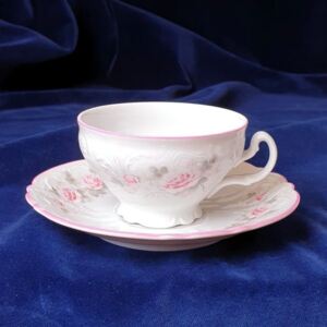 Thun 1794 Růžová linka: Šálek a podšálek čajový 205 ml / 15,5 cm, Thun 1794, karlovarský porcelán, BERNADOTTE růžičky